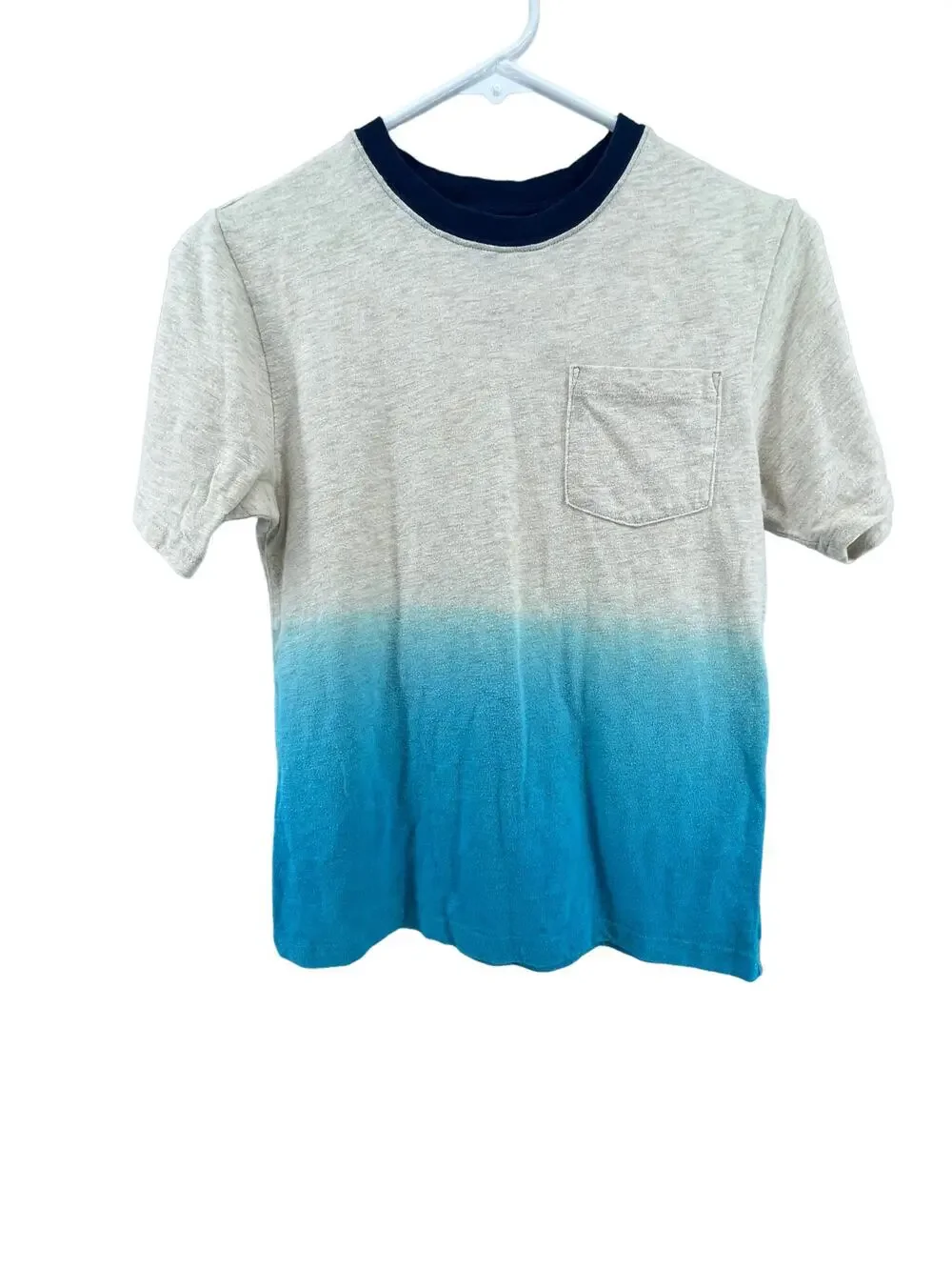 Wonder Nation Boys Gray Blue Dip Ombre Dye T-Shirt Youth Size Large 10-12